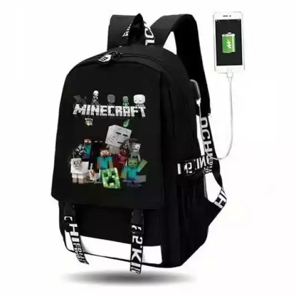 Plecak Szkolny Dla Dzieci Minecraft Usb