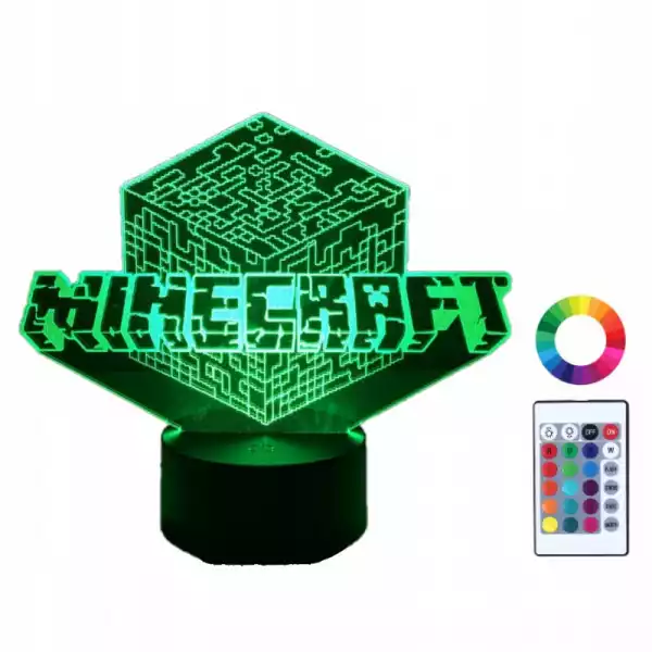Lampka Nocna Minecraft Gra 3D Led Imię Grawer