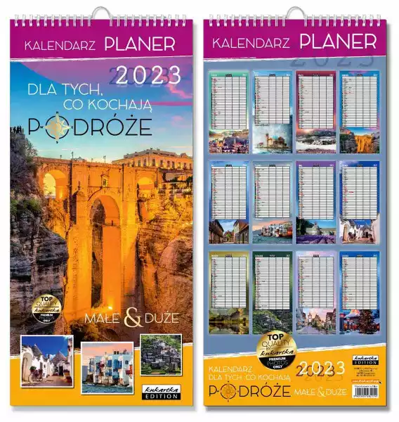 Kalendarz Ścienny Planer Rodzinny Podróże 2023