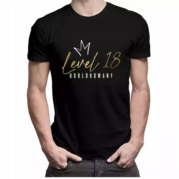 Koszulka Męska Na 18 Urodziny Level 18