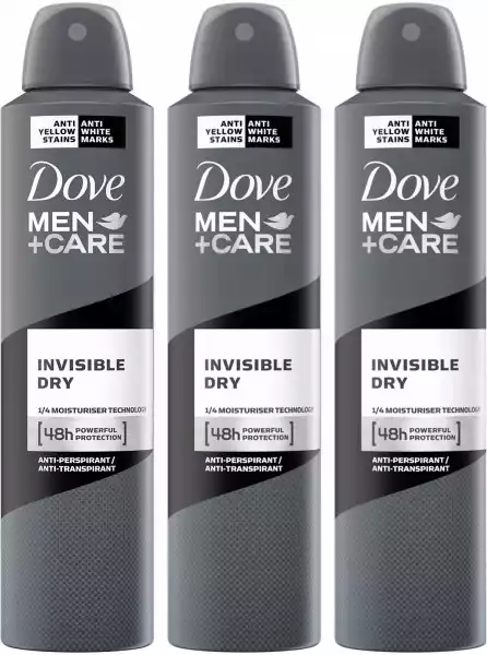 Dove Men Care Invisible Dry Spray 3 X 250Ml