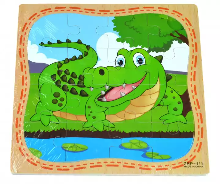 Edukacyjna Układanka Drewniana Puzzle Krokodyl