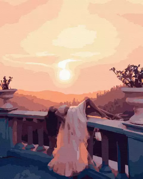 Obraz Malowanie Po Numerach Piękny Zachód Słońca