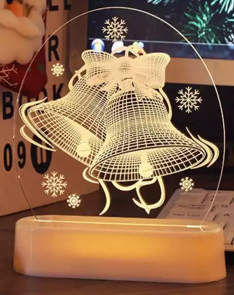 Ozdoba Boże Narodzenie Led 3D Witraż Lampka