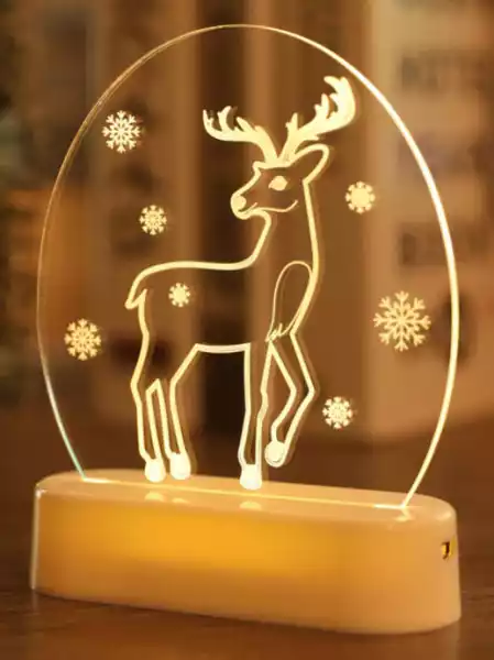 Ozdoba Boże Narodzenie Led 3D Witraż Lampka