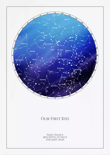 Na Ślub Plakat Mapa Gwiazd Nieba 50X70Cm