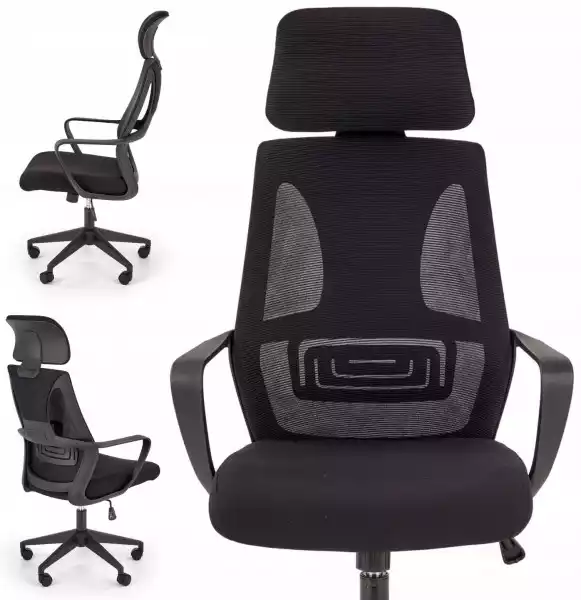 Fotel Valdez Czarny Biurowy Obrotowy Krzesło