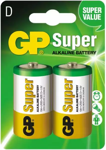 Baterie Gp Super Alkaline Lr20 D 1,5V - 2 Szt