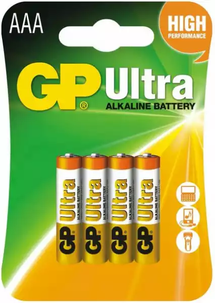 Baterie Gp Ultra Alkaline Lr03 Aaa 1,5V - 4 Szt