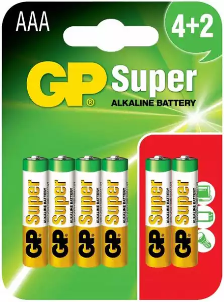 Baterie Gp Super Alkaline Lr03 Aaa 1,5V - 6 Szt