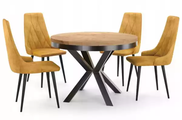 ﻿zestaw Stół Z 4 Krzesłami Tula Loft Nowoczesny