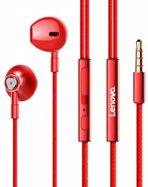Słuchawki Przewodowe Douszne Lenovo Hf140 Czerwone