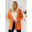 Pomarańczowy Niezapinany Żakiet Plus Size - Martil