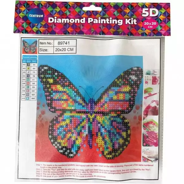 Mozaika Diamentowa 5D 20X20Cm Butterfly 89741 Cent