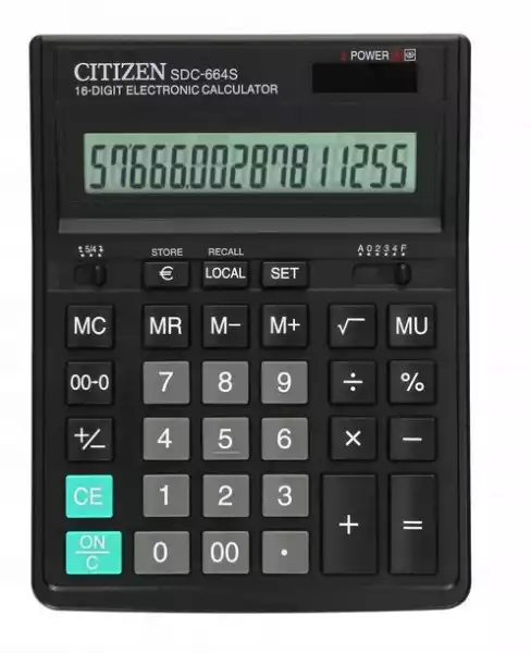 ﻿kalkulator Biurowy Citizen Duży Sdc-664S Czarny
