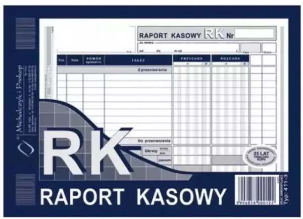 Raport Kasowy Michalczyk I Prokop Druk A5 411-3