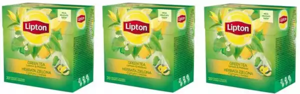Lipton Herbata Zielona Cytryna Melisa Piramidki X3