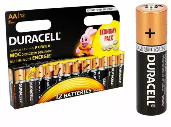12X Bateria Alkaliczna Duracell Lr6 Aa R6 Mn1500