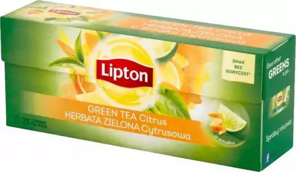 Herbata Zielona Lipton Green Tea Citrus 25Tb 1.3G