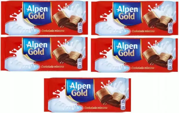 Czekolada Alpen Gold Mleczna 5X80G