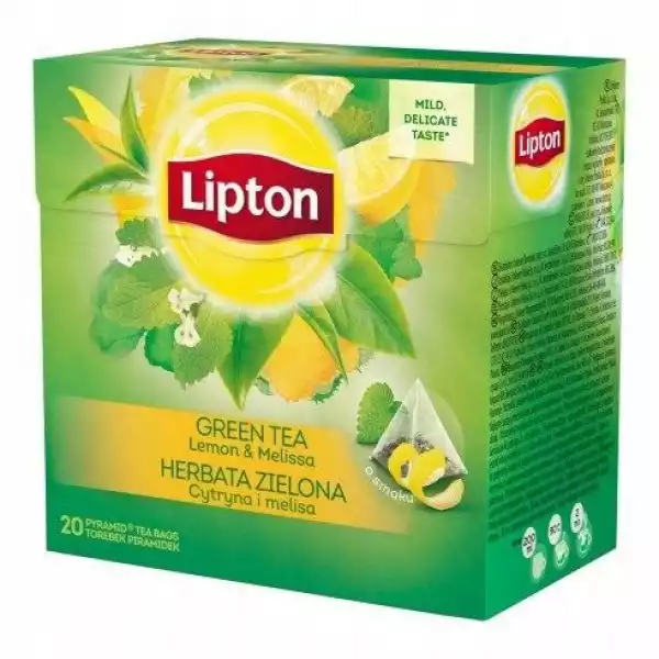 ﻿herbata Zielona Lipton Cytryna Z Melisą 20Szt