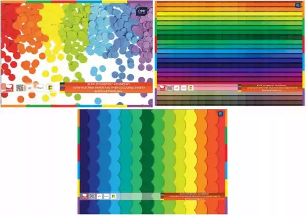 Blok Techniczny A3 Kolorowy Kolorowe Kartki X3