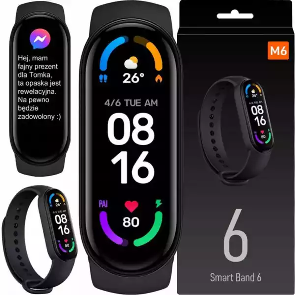 Smartwatch Smartband Opaska Sportowa Zegarek M6