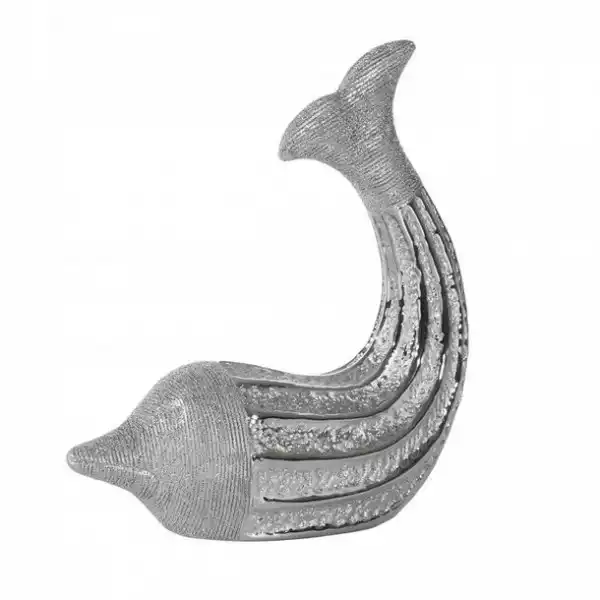 Figurka Dekoracyjna Delfin 19X8X22 Cm Srebrny
