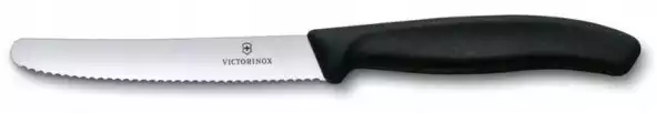 ﻿nóż Victorinox Ząbkowany 11Cm Czarny Swiss Classic