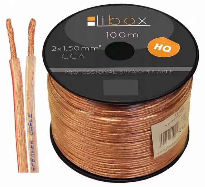 ﻿kabel Przewód Głośnikowy 2X1,5Mm Cca Hq 100 Metrów