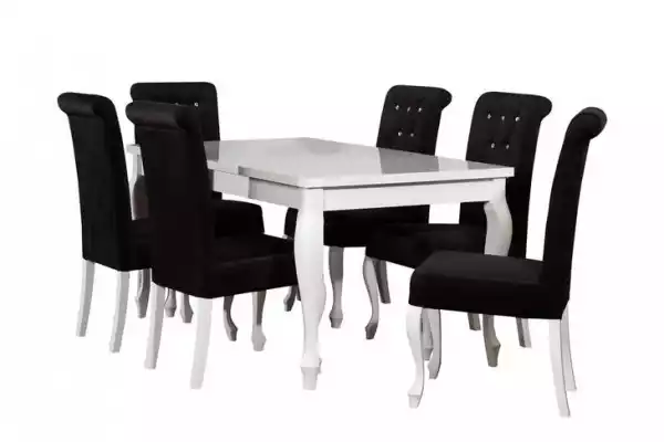 ﻿zestaw Stół Rozkładany 160 Cm Z Krzesłami Glam 6 Szt