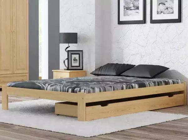 ﻿łóżko Drewniane Irys 140X200 Nielakierowane
