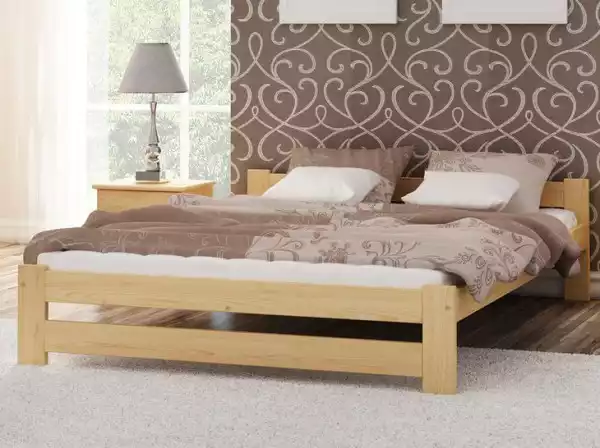 ﻿łóżko Drewniane Inter 140X200 Nielakierowane Sosna