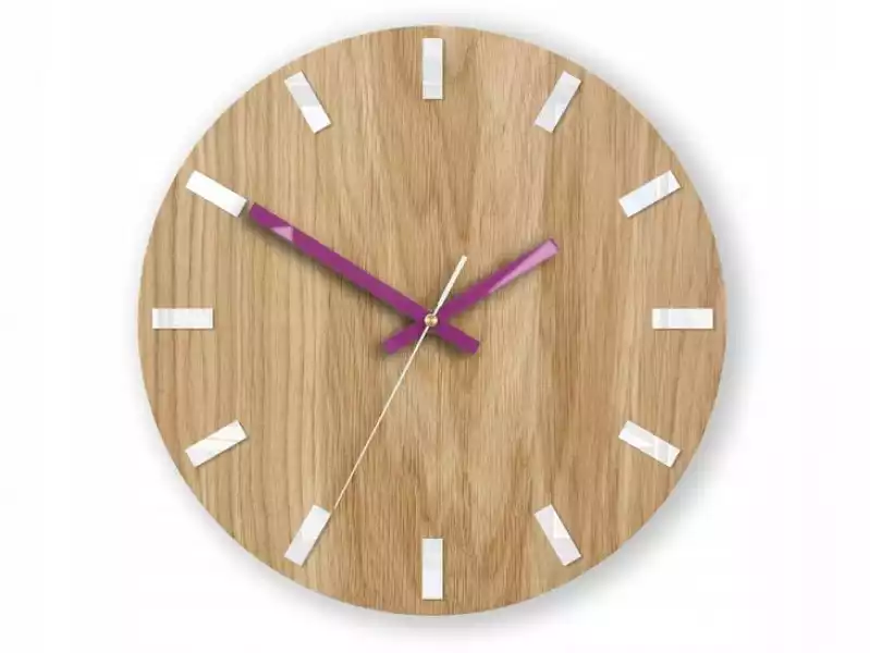 ﻿zegar Ścienny Wiszący Drewniany Simple Violet