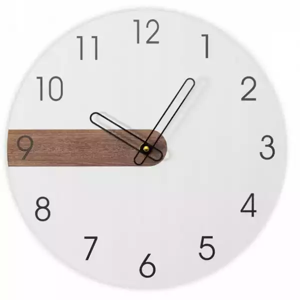 ﻿zegar Ścienny Drewno Okrągły Skandynawski 30Cm
