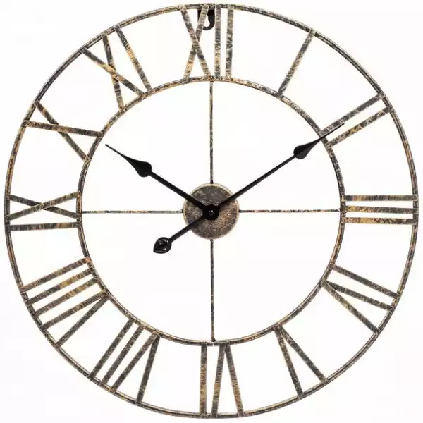 ﻿zegar Ścienny Złoty Metalowy Duży 60Cm Retro