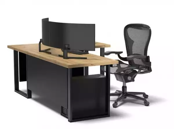 ﻿biurko Komputerowe Narożne Loftowe Z Blendą - Wybór Kolorów