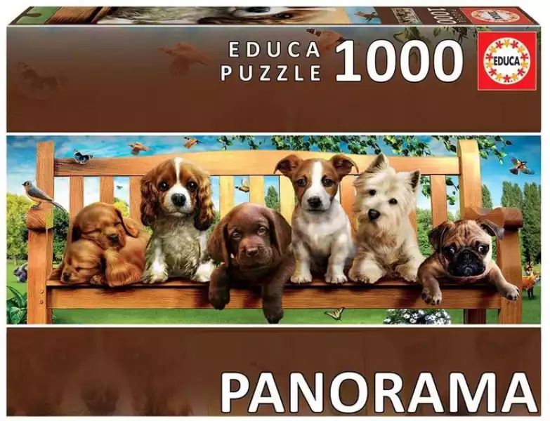 ﻿puzzle 1000 Szczenięta Na Ławce (Panorama) G3