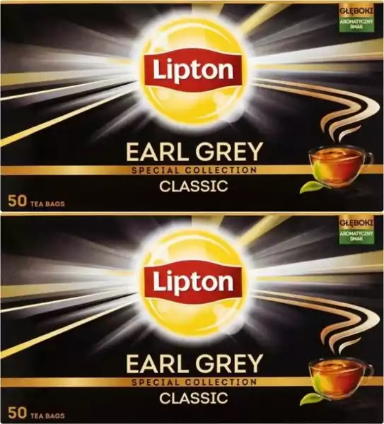 Herbata Earl Grey Czarna Lipton 2X50 Torebek-1.5G