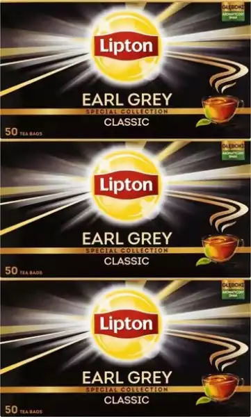 Herbata Earl Grey Czarna Lipton 3X50 Torebek-1.5G