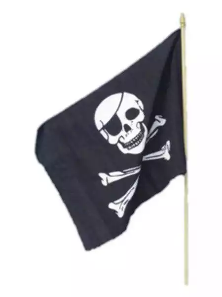 ﻿flaga Piracka Z Czaszką Pirat Piraci Czarno Biała