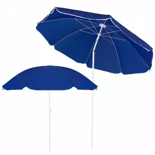 ﻿parasol Plażowy 180 Cm Parasol Do Ogrodu Niebiesko-Biały