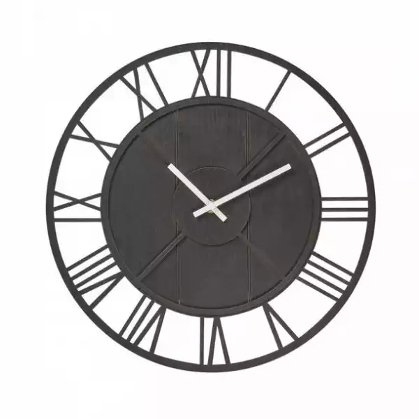 ﻿zegar Ścienny Lze-18 Śr. 35 Cm Czarny Drewniany