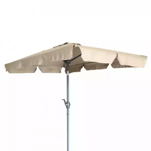 ﻿parasol Ogrodowy Prostokątny Regulowany Składany Denver Jasny Beż