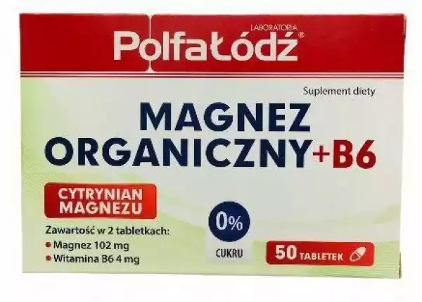 Magnez Organiczny Z Wit B6 Cytrynian 50 Tabletek