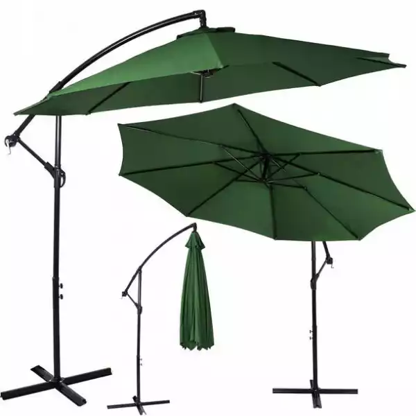 ﻿parasol Ogrodowy Składany 300 Cm Duży Na Balkon Zielony