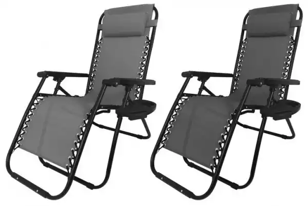 ﻿zestaw Składane Krzesło Fotel Leżak Ogrodowy Plażowy Faro 2Szt