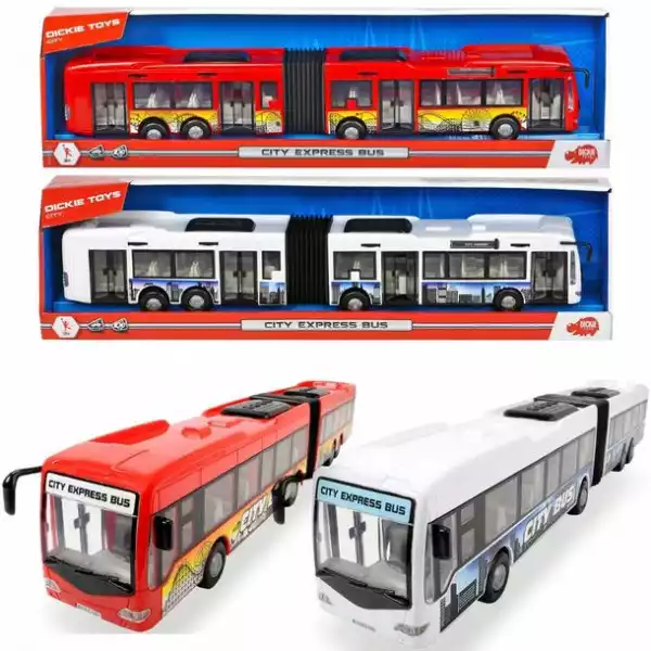 ﻿zestaw 2 Autobusów Dickie Autobus City Express Czerwony I Biały