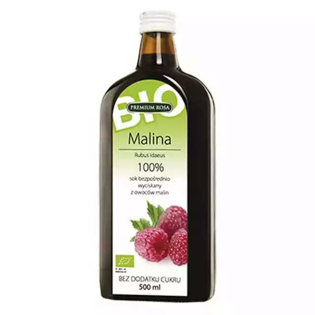 Ekologiczny sok malinowy 100% z kwasami 