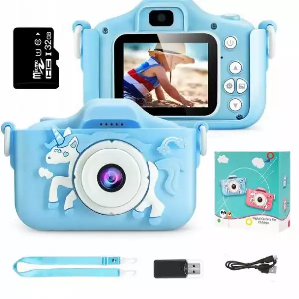 ﻿aparat Cyfrowy Dla Dzieci Kamera Jednorożec 40 Mpx + Karta 32Gb Gratis